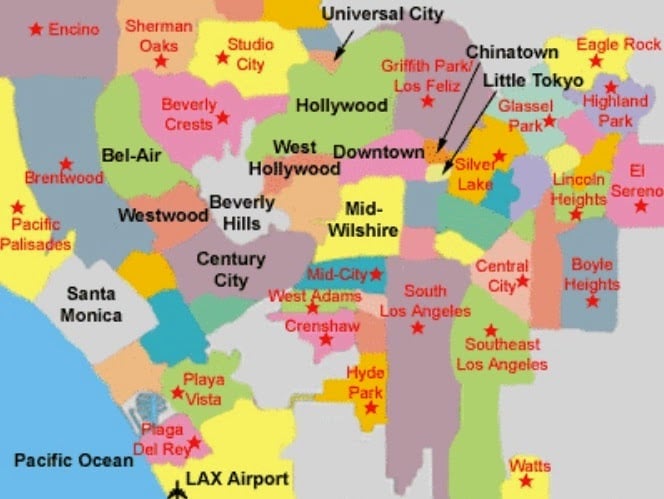 Regiões para ficar hospedado em Los Angeles Regiões para ficar hospedado em Los Angeles