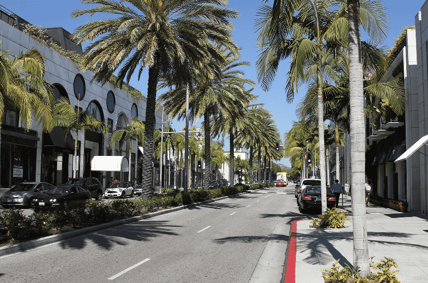 Rua Rodeo Drive em Los Angeles Rua Rodeo Drive em Los Angeles