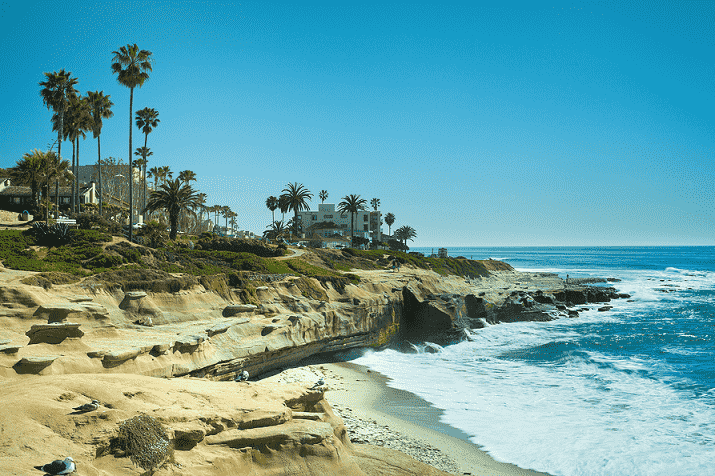 Praia de La Jolla em San Diego Praia de La Jolla em San Diego