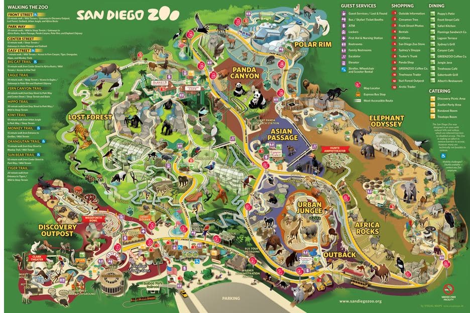 Atrações do San Diego Zoo em San Diego Atrações do San Diego Zoo em San Diego
