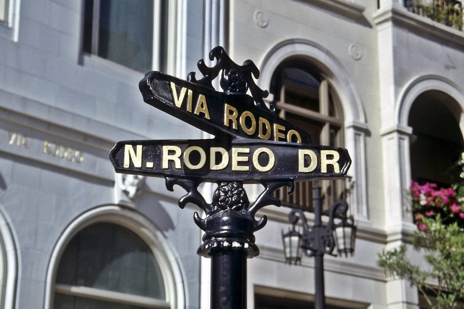 Estrutura da rua Rodeo Drive em Los Angeles Estrutura da rua Rodeo Drive em Los Angeles