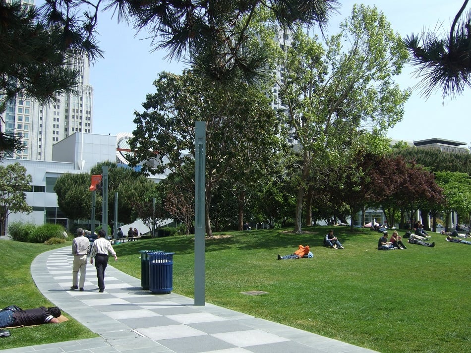 Como chegar ao Parque Yerba Buena Gardens em San Francisco Como chegar ao Parque Yerba Buena Gardens em San Francisco