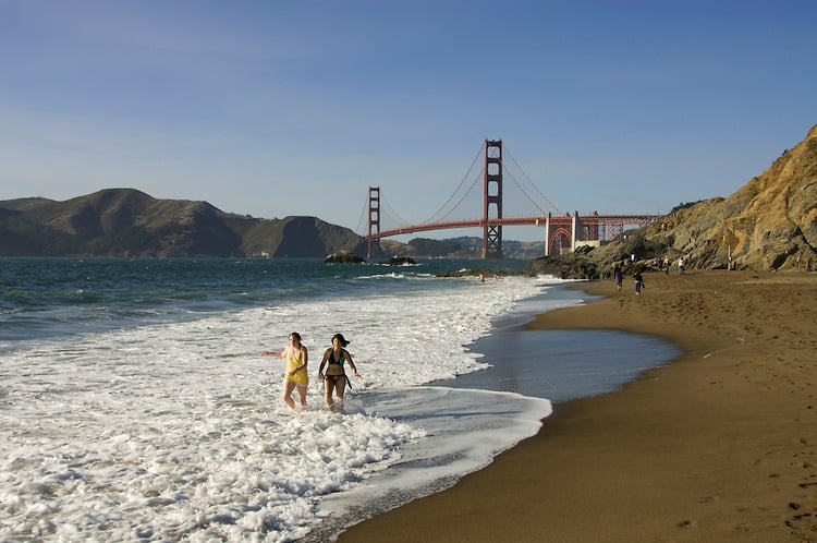 Baker Beach em San Francisco Baker Beach em San Francisco